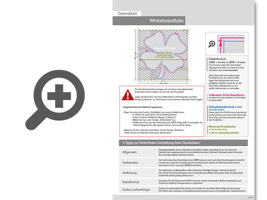 Product Bild hochwertige_whiteboard-folie_inkl__laminat_in_kleeblatt-form_konturgeschnitten_unbedruckt
