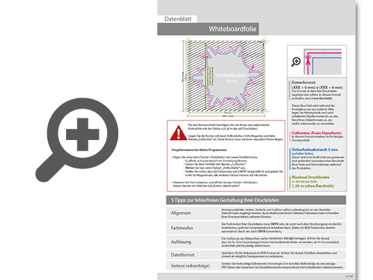 Product Bild hochwertige_whiteboard-folie_inkl__laminat_in_schneeflocke-form_konturgeschnitten___einseitig_4_0-farbig_bedruckt