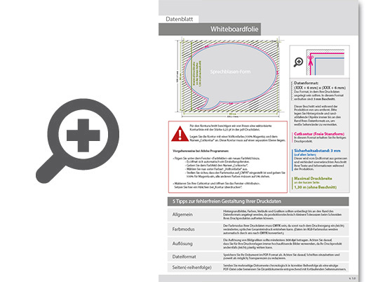 Product Bild hochwertige_whiteboard-folie_inkl__laminat_in_sprechblase-form_konturgeschnitten_unbedruckt