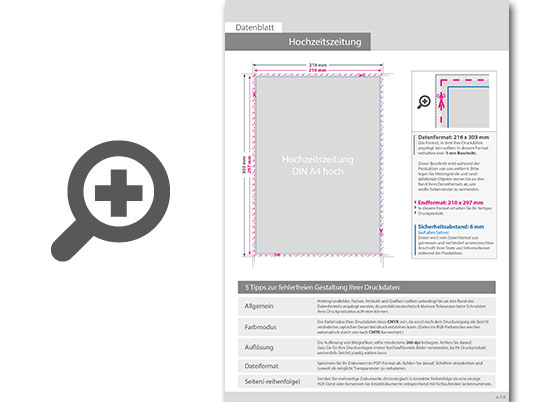 Product Bild hochzeitszeitung_mit_drahtheftung__endformat_din_a4__64-seitig