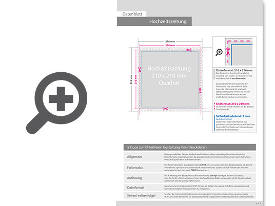 Product Bild hochzeitszeitung_mit_drahtheftung__endformat_quadrat_21_0_cm_x_21_0_cm__40-seitig