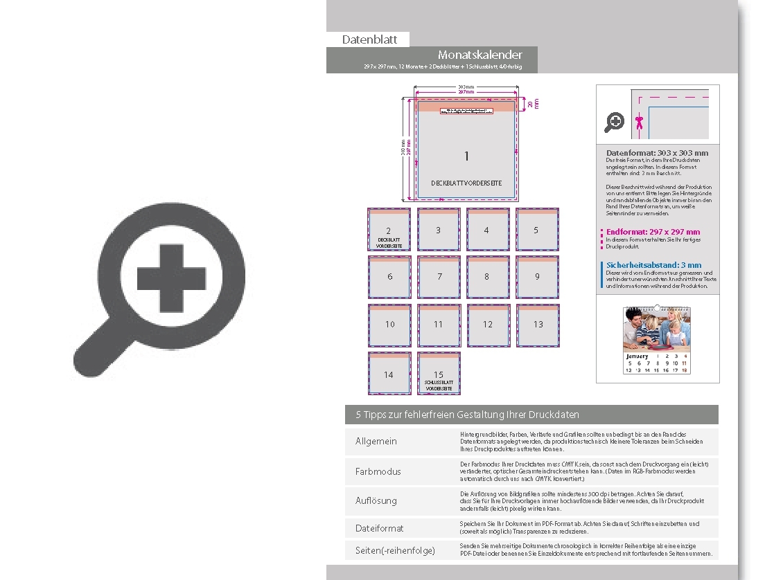 Product Bild monatskalender_15_blatt_(12_monate_+_2_deckbl__tter_+_1_schlussblatt)__einseitig_bedruckt_4_0_farbig__quadrat_(297_x_297_mm)