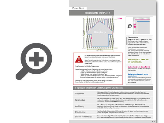 Product Bild speisekarte_auf_platte_in_haus-form_konturgefr__st___einseitig_4_0-farbig_bedruckt
