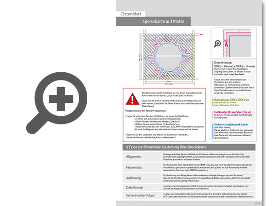 Product Bild speisekarte_auf_platte_in_schneeflocke-form_konturgefr__st___einseitig_4_0-farbig_bedruckt