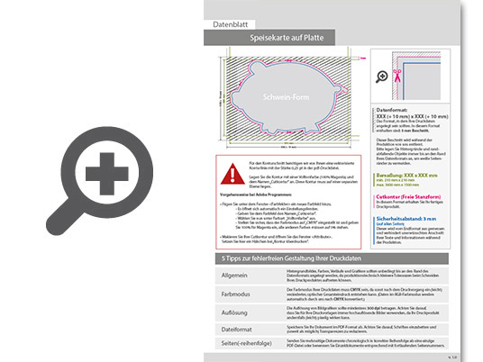 Product Bild speisekarte_auf_platte_in_schwein-form_konturgefr__st___einseitig_4_0-farbig_bedruckt