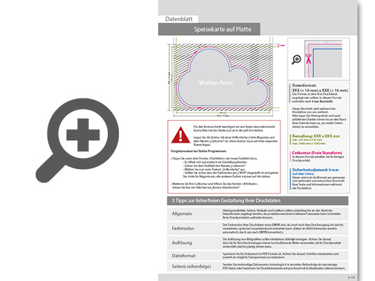 Product Bild speisekarte_auf_platte_in_wolke-form_konturgefr__st___einseitig_4_0-farbig_bedruckt